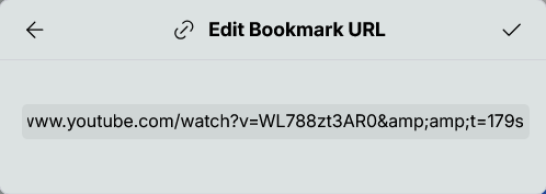 Update URL in Bookmark