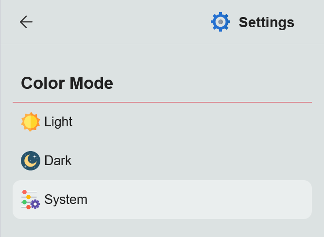 Color Mode Options