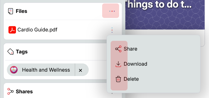 File section command buttons