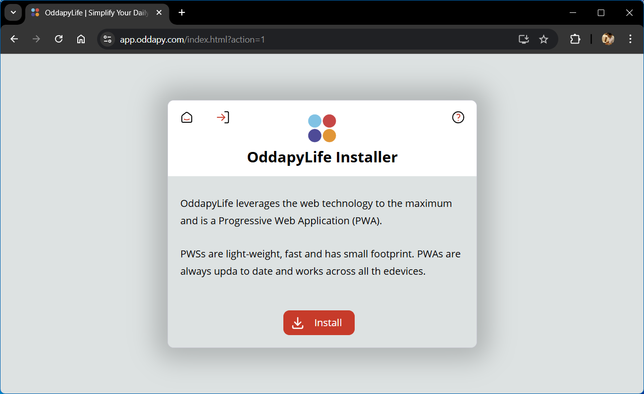 Oddapy asks for confirmation of the installation process.