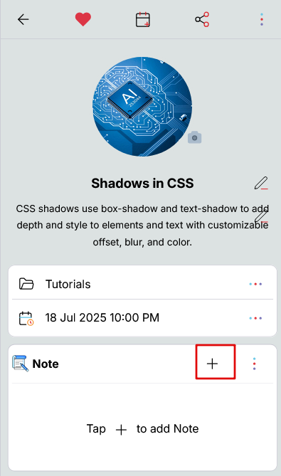 Add content to the note