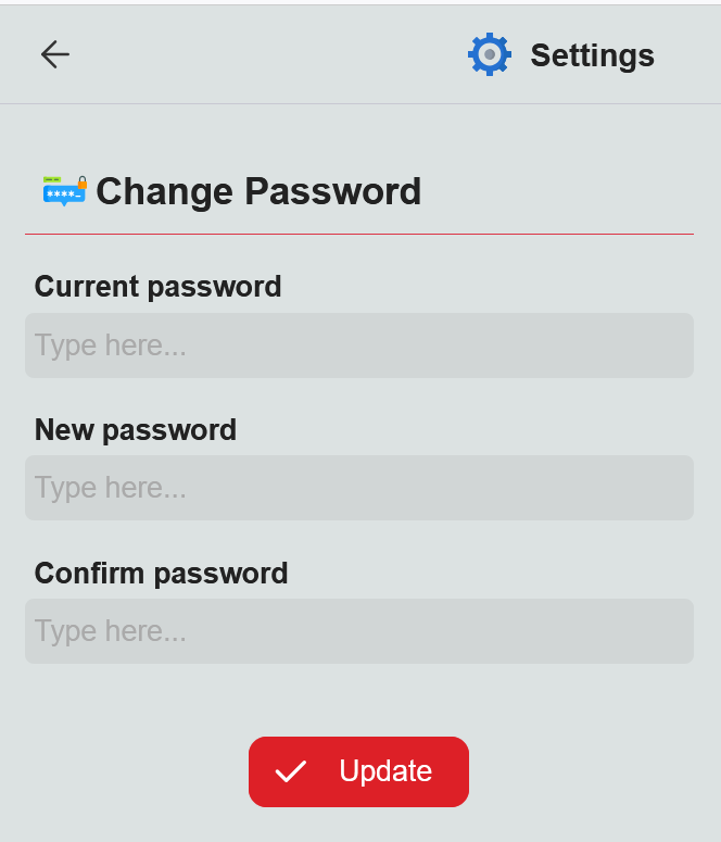 Update password